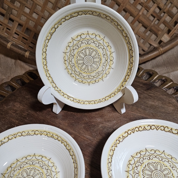 3 Vintage Max Schonfeld Sierra 5 3/4” Fruit Dessert Sauce Bowls IronStone MCM - Picture 4 of 12